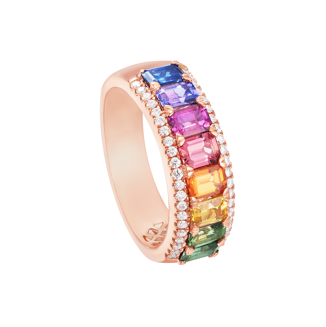Lee Hwa Jewellery Rainbow Sapphire Ring