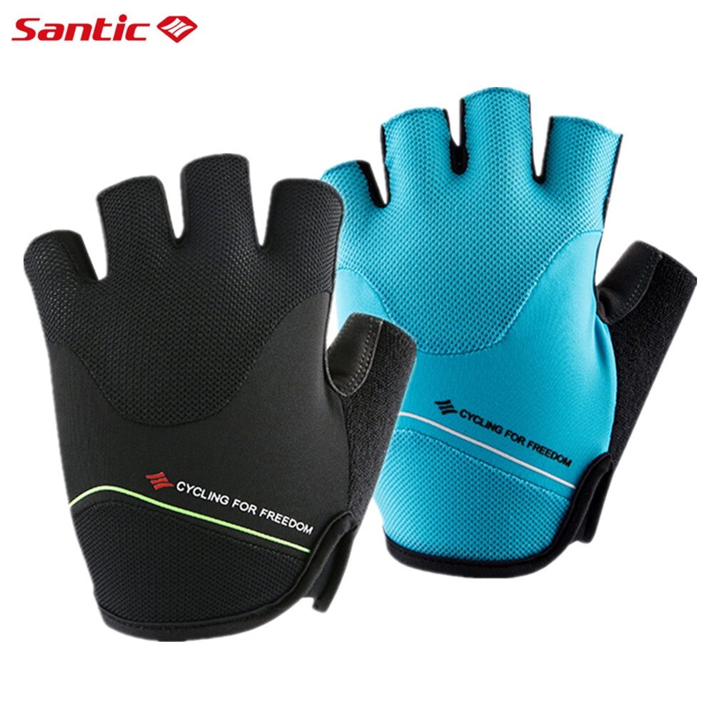 Santic Cycling Gloves Men Women Breathable Shockproof Bicycle Bike Half Finger Gloves